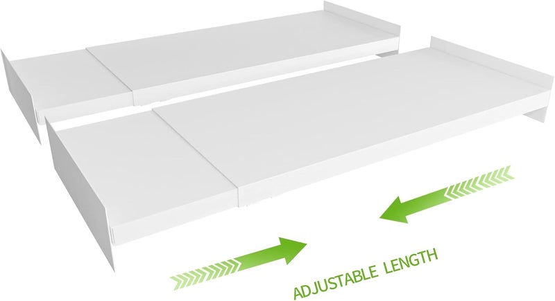 SOFRON Expandable Closet Shelf Organizer, Adjustable Shelves Organizer, Storage Shelving Rack DIY Divider RV Separator for Cabinet Pantry Wardrobe Cupboard Kitchen, 2 Pack, X-Large - Image 1